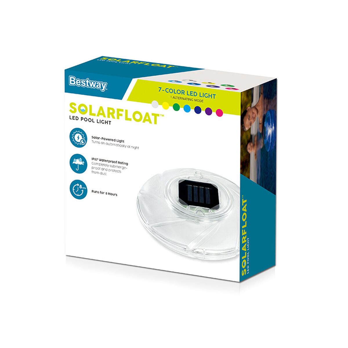 Floating solar light for swimming pools Bestway Ø 18 cm (1 Unit)